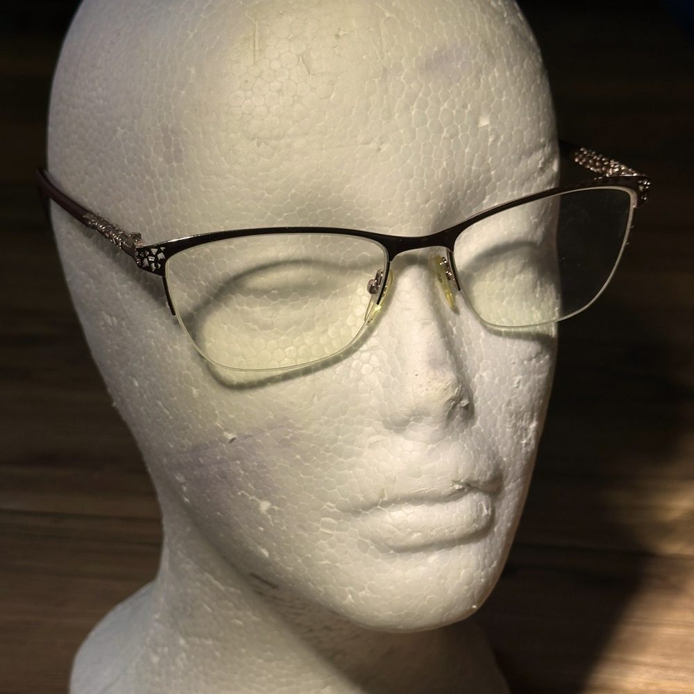 Elegant Red and Rose gold Women's Azzaro Paris, French made designer glasses.
